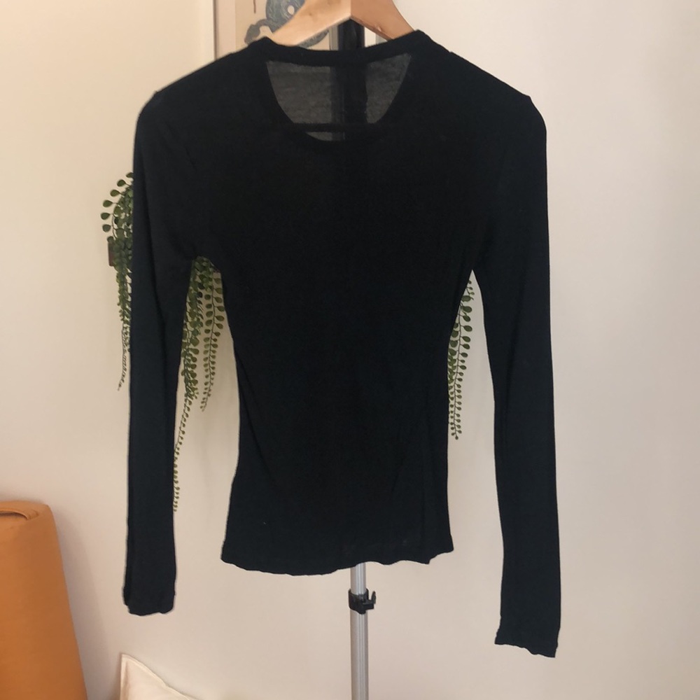 & Other Stories Black Thin Basic Layer L/S Scoop … - image 3